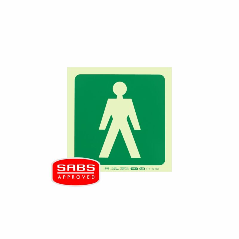 Photoluminescent 190MM Safety Sign – E26-Male Symbol