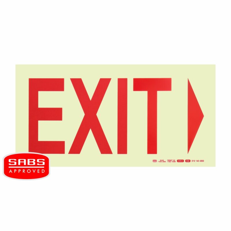 Photoluminescent 190MM Safety Sign – E4 Arrow Left Exit