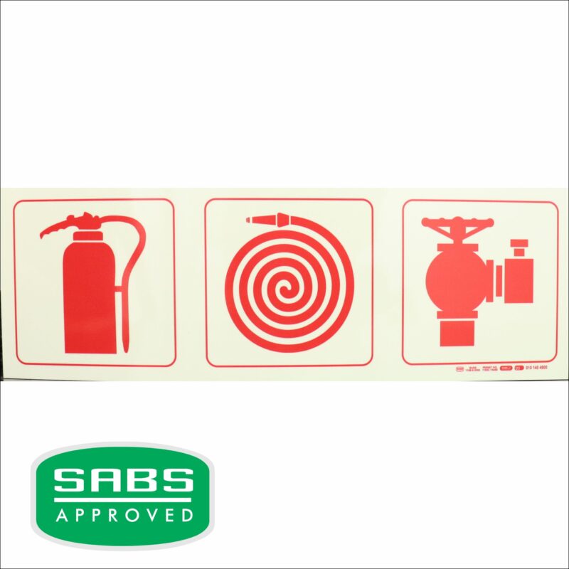 Photoluminescent 190mm Safety Sign F23 Fire Extinguisher Fire Hose Reel Fire Hydrant