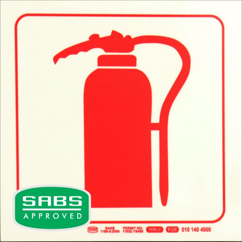 Photoluminescent 190mm Safety Sign F28 Fire Extinguisher