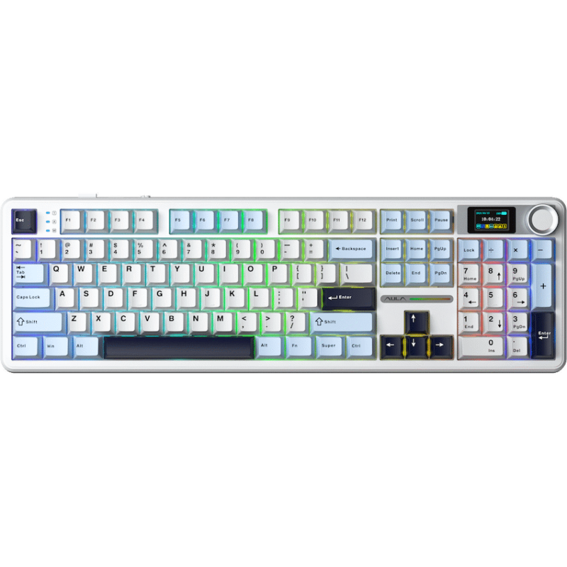 Aula Mechanical Gasket LCD Full Keyboard Multimode – Black/Grey
