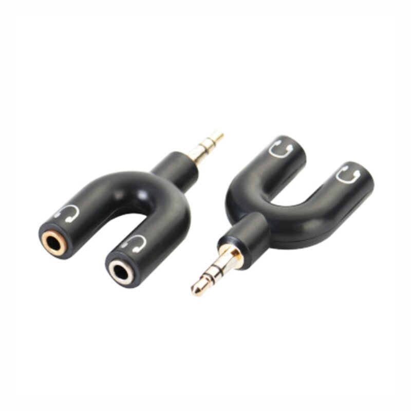3.5mm Male Audio Jack – 2 x 3.5mm Female Audio Jack Adaptor