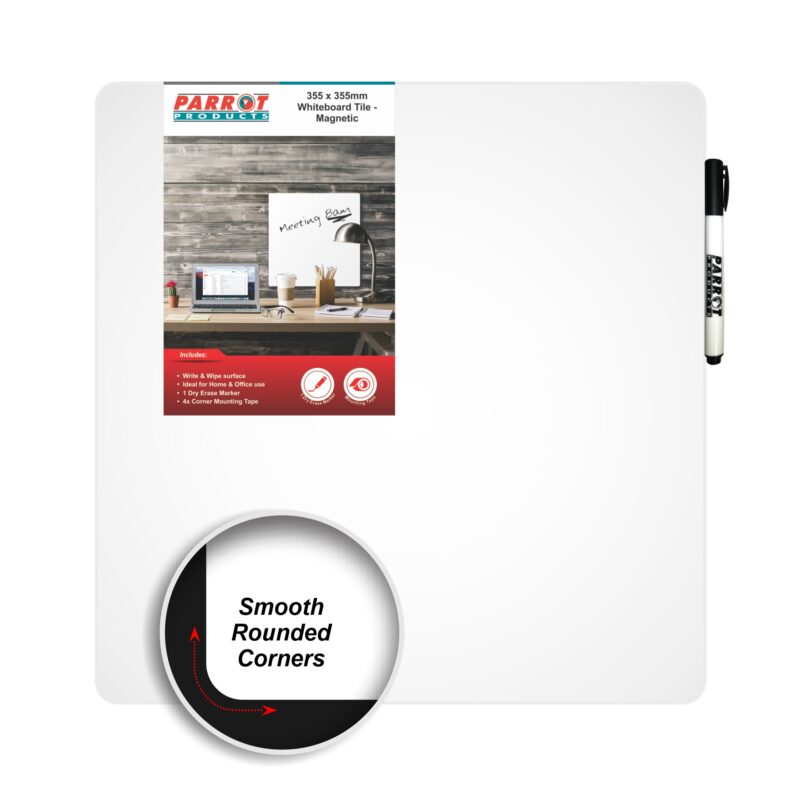 Magnetic Whiteboard Tile (355*355mm – White)
