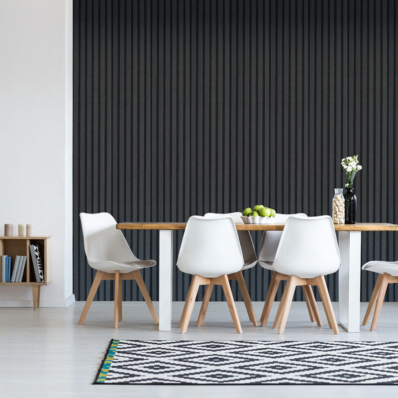 Slatted wall panel 600 x 2400 – Black Wood