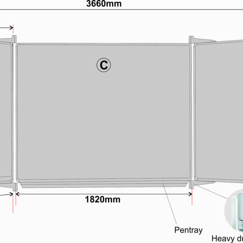 Educational Board Magnetic Whiteboard (1220*1220 – White Squares. Side Panel – Option A)