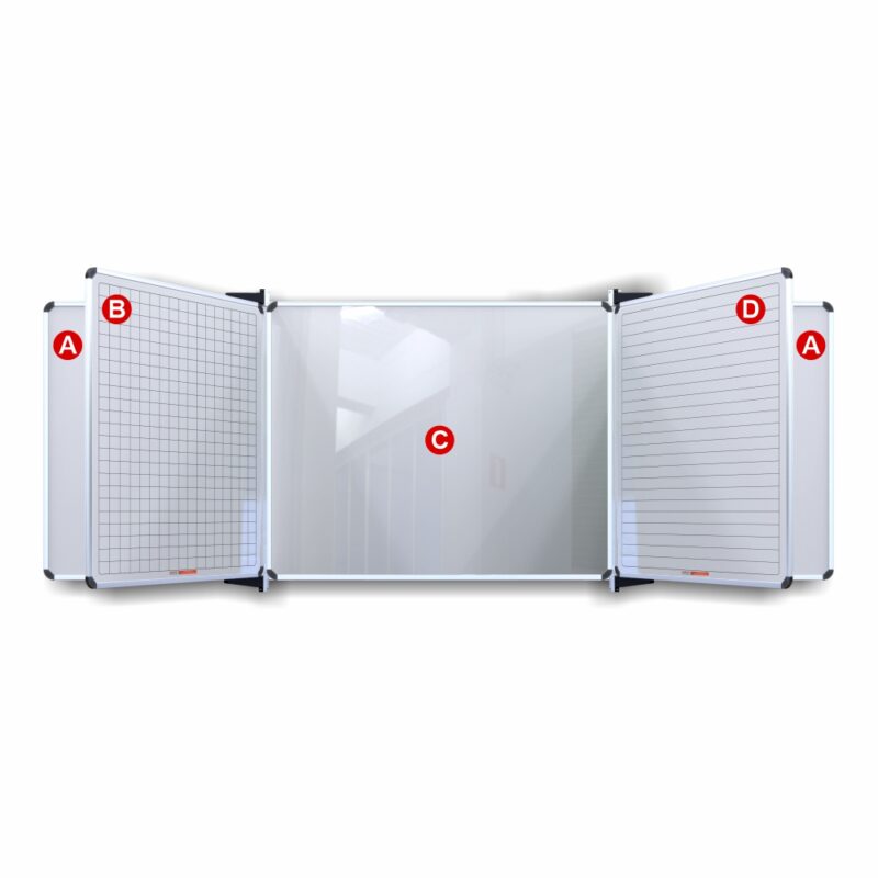 Educational Board Magnetic Whiteboard (1220*910 – Squares 1 Side – Swing Leaf – Option B)
