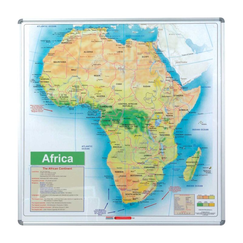 Map Board – Africa (1230*1230mm – Magnetic White)