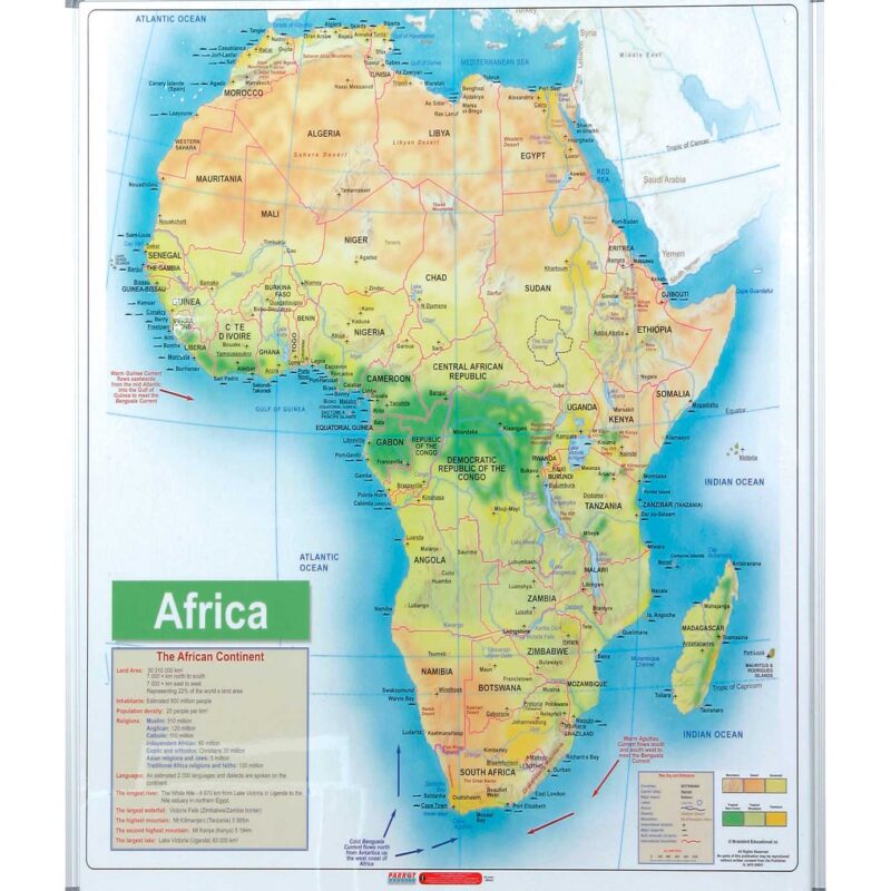 Map Board – Africa (1230*930mm – Magnetic White)