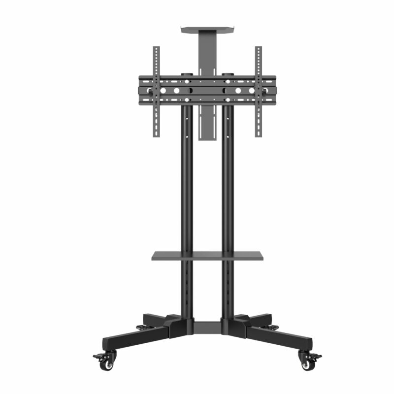Mobile TV Stand for 32″65″ Screens with Adjustable Height & AV Shelf