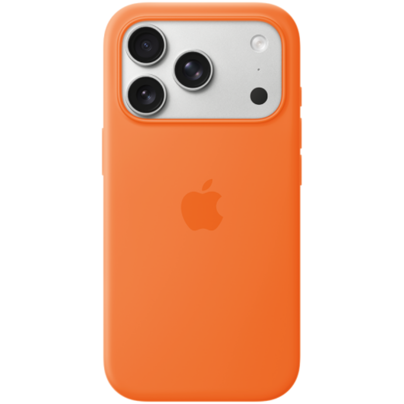 iPhone 17 Pro Silicone Case with MagSafe – Orange,Model A3559