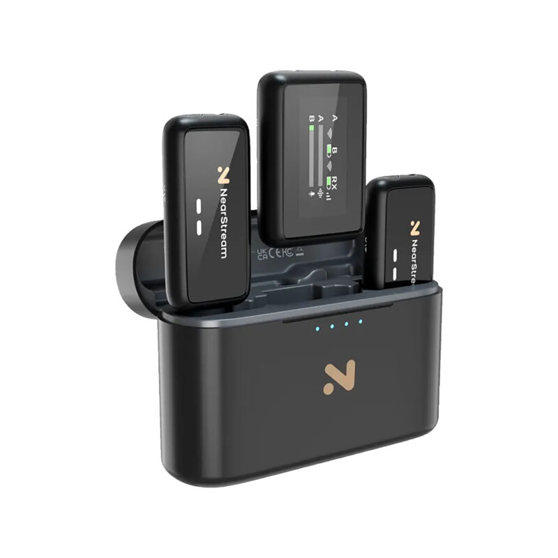 NearStream AWM20T AI Noise-Canceling Premium Lavalier Dual Wireless Microphones