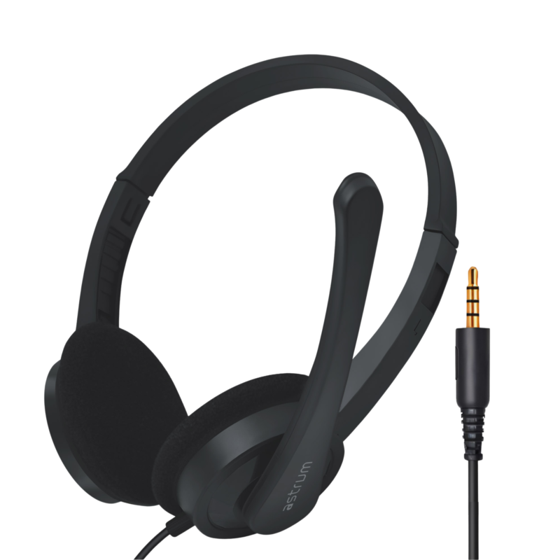 HS600 Over-Ear Headphones with Mic, 1 x 3.5mm Aux Jack for Mic/Audio