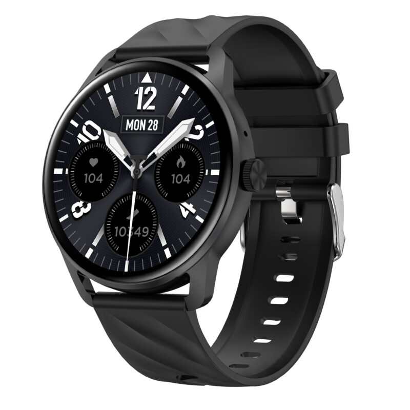 MT410 Smart Watch 1.39" HD IPX68 with BT Calls Sports HR BP BO – Black