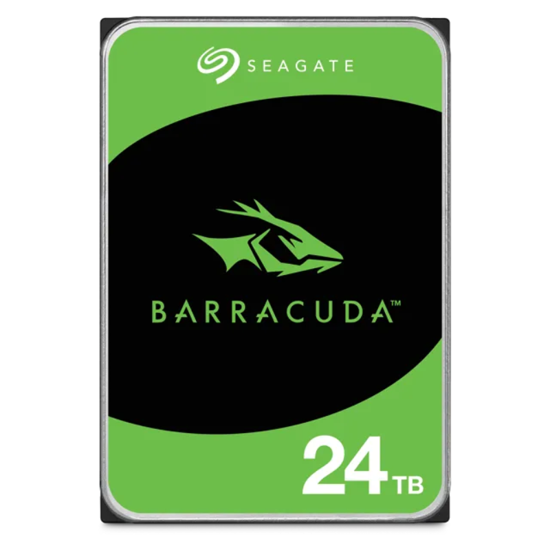 Seagate Barracuda ST24000DM001 24TB 3.5” HDD Desktop Internal drives; SATA 6GB/s Interface; 190MB/s Sustained TR; 256MB cache;