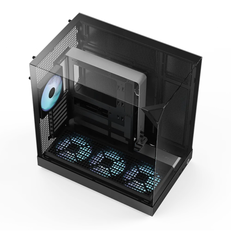 Aerocool APNX V2 Vision Black 3 glass panel case. X-Pand Flow design 4x ARGB Fan included – 360mm radiator  – (APCM-VI02143.11)