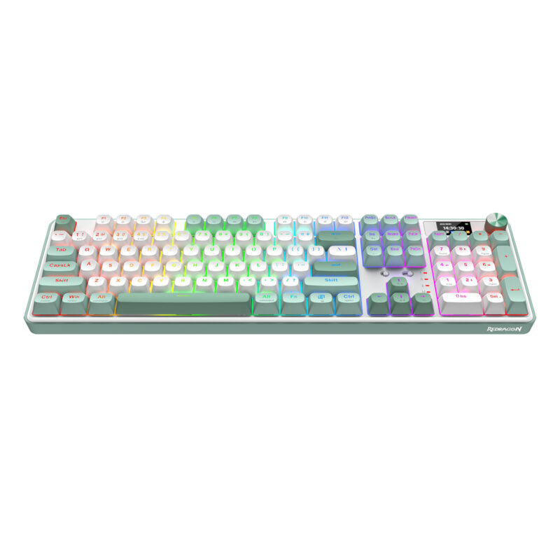 Redragon WYVERN K761 Pro Full-size RGB Wireless Mechanical Gaming Keyboard – White/Green