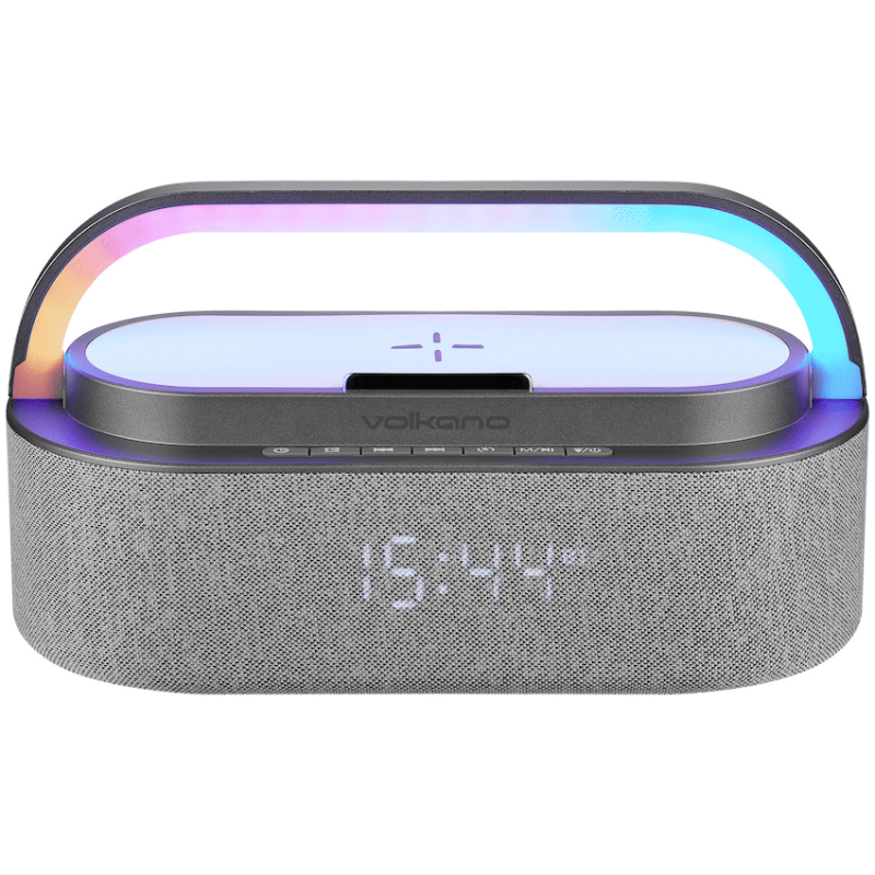 Volkano Dawn Series Alarm Clock with Wireless Charging and Speaker