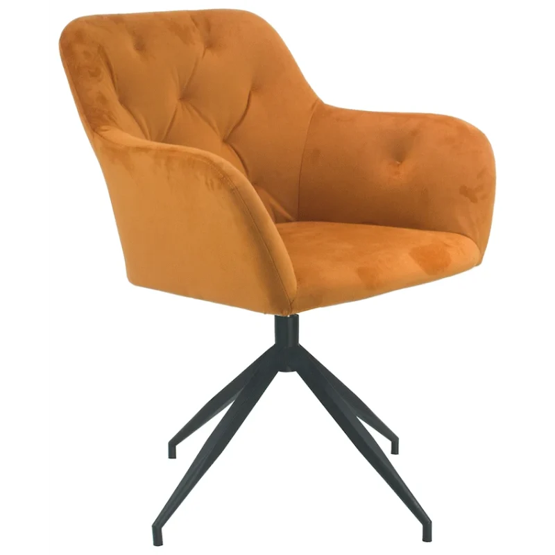 Everfurn Plush Swivel Casual Chair Burnt Orange – Single