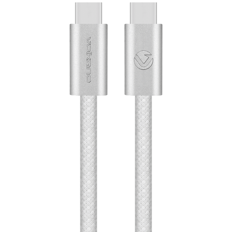Volkano Weave Series 60w USB C to USB C 1.2m-White