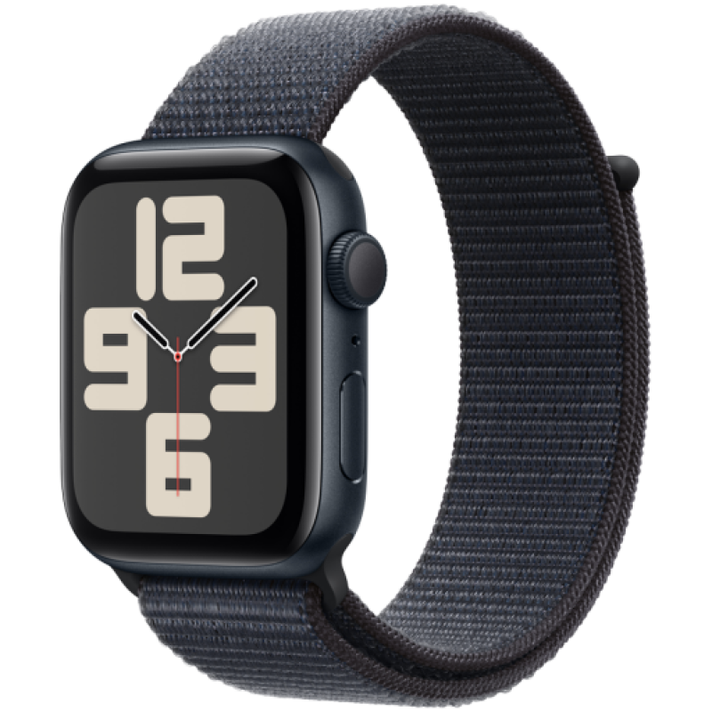 Out of Box Apple Watch SE GPS 44mm Midnight Aluminium Case with Ink Sport Loop,Model A2723